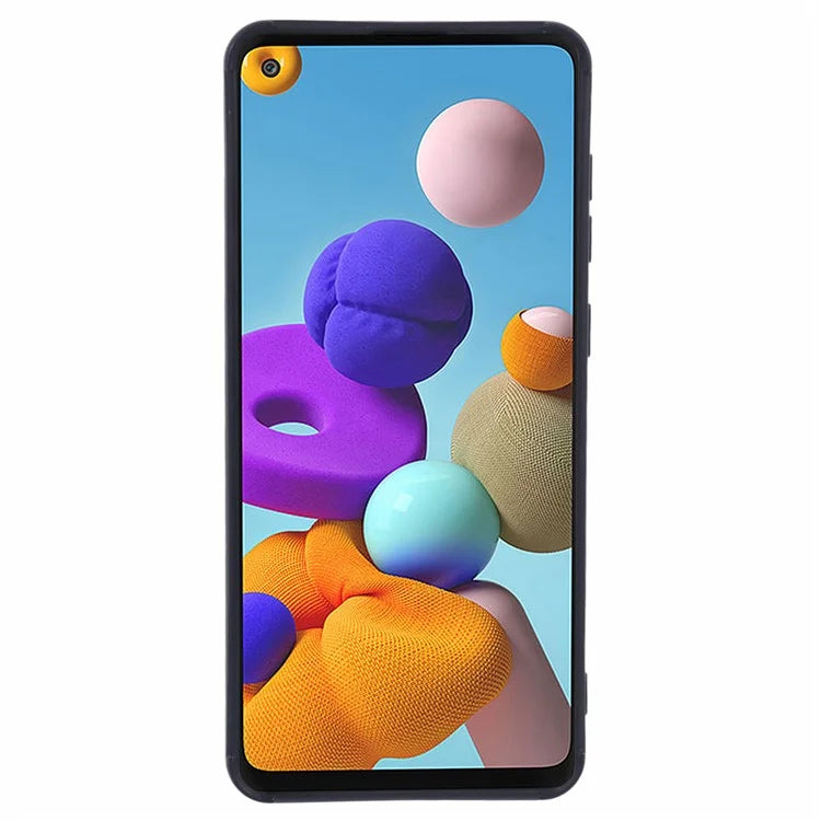 For Samsung Galaxy A21s TPU Case Cover Down Jacket Scratch-proof Mobile Phone Cover