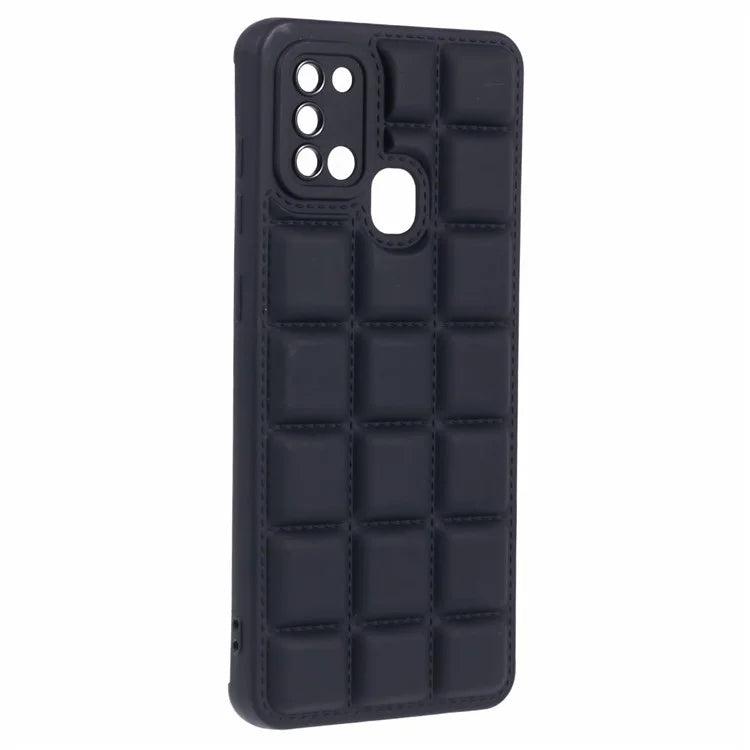 For Samsung Galaxy A21s TPU Case Cover Down Jacket Scratch-proof Mobile Phone Cover
