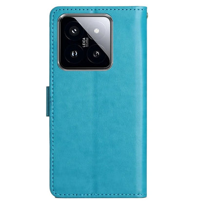 For Xiaomi 14 Case Wallet Card Slots Leather Phone Cover Butterfly Pattern