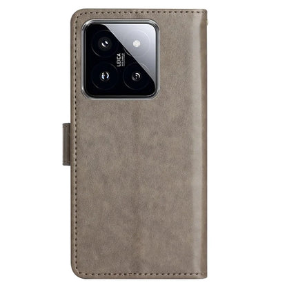 For Xiaomi 14 Case Wallet Card Slots Leather Phone Cover Butterfly Pattern