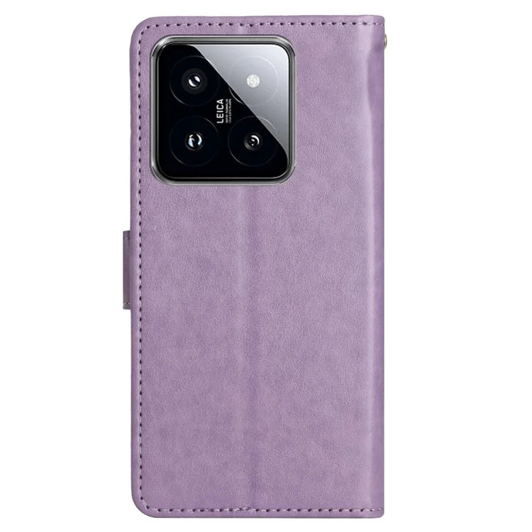 For Xiaomi 14 Case Wallet Card Slots Leather Phone Cover Butterfly Pattern