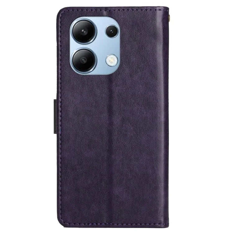 For Xiaomi Redmi Note 13 4G Case Wallet Stand Butterfly Leather Flip Phone Cover