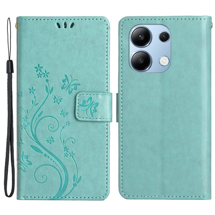 For Xiaomi Redmi Note 13 4G Case Wallet Stand Butterfly Leather Flip Phone Cover