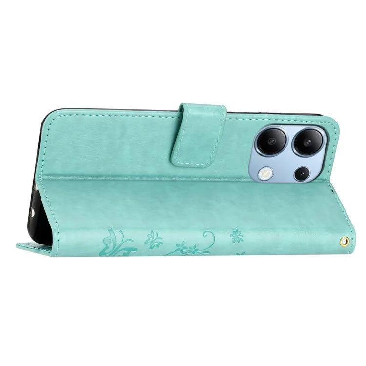 For Xiaomi Redmi Note 13 4G Case Wallet Stand Butterfly Leather Flip Phone Cover