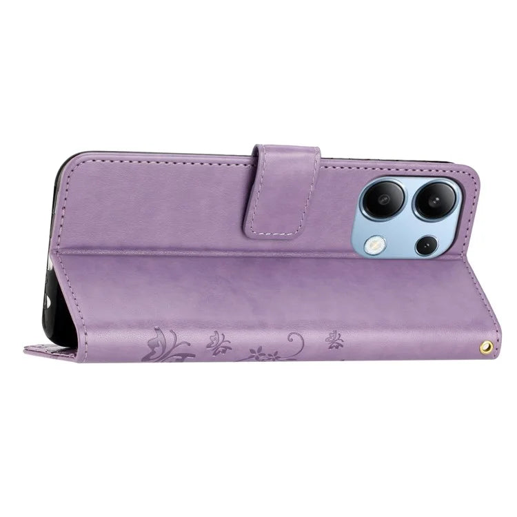 For Xiaomi Redmi Note 13 4G Case Wallet Stand Butterfly Leather Flip Phone Cover