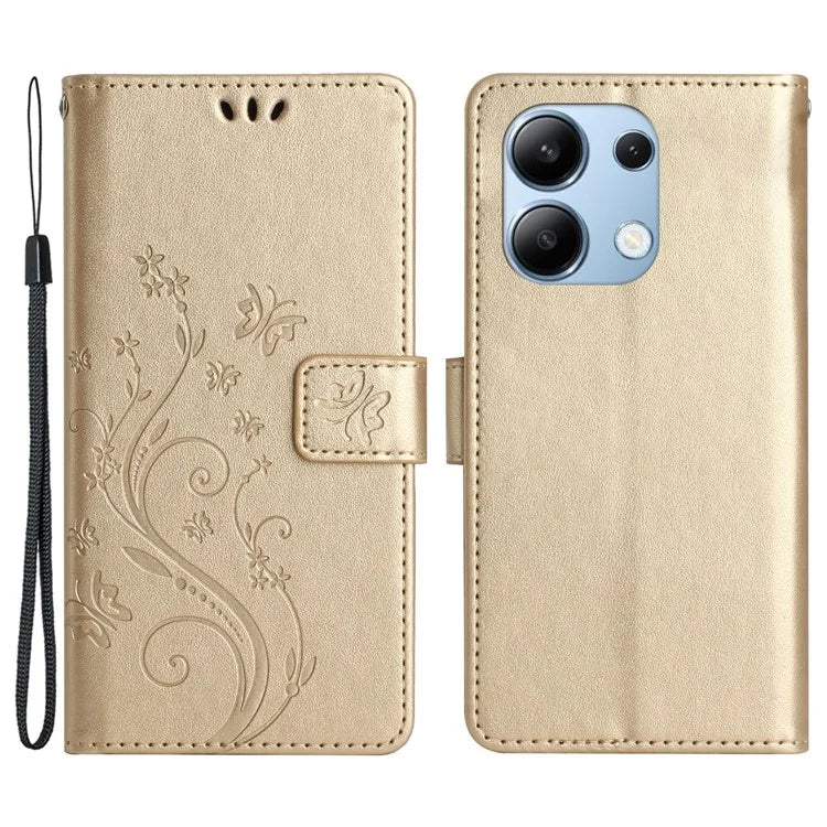 For Xiaomi Redmi Note 13 4G Case Wallet Stand Butterfly Leather Flip Phone Cover