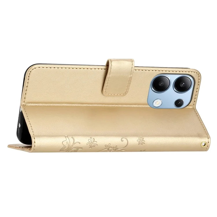 For Xiaomi Redmi Note 13 4G Case Wallet Stand Butterfly Leather Flip Phone Cover
