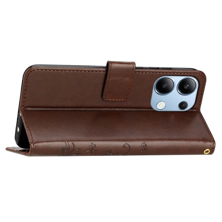 For Xiaomi Redmi Note 13 4G Case Wallet Stand Butterfly Leather Flip Phone Cover