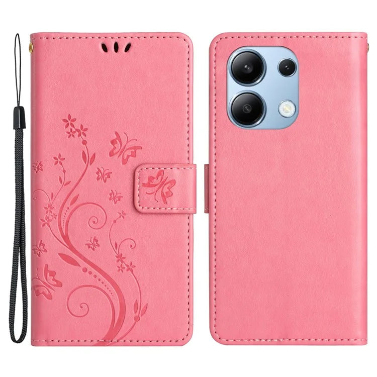 For Xiaomi Redmi Note 13 4G Case Wallet Stand Butterfly Leather Flip Phone Cover