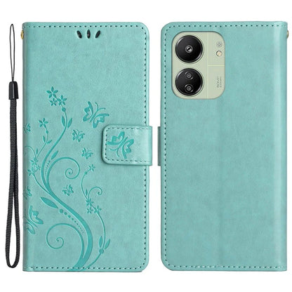 For Xiaomi Redmi 13C 4G / Poco C65 4G Leather Case Butterfly Phone Wallet Cover