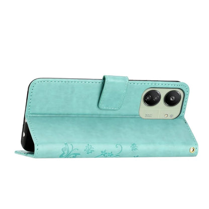 For Xiaomi Redmi 13C 4G / Poco C65 4G Leather Case Butterfly Phone Wallet Cover
