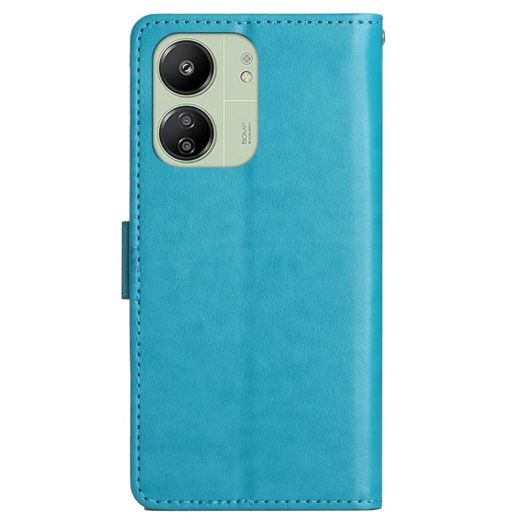 For Xiaomi Redmi 13C 4G / Poco C65 4G Leather Case Butterfly Phone Wallet Cover