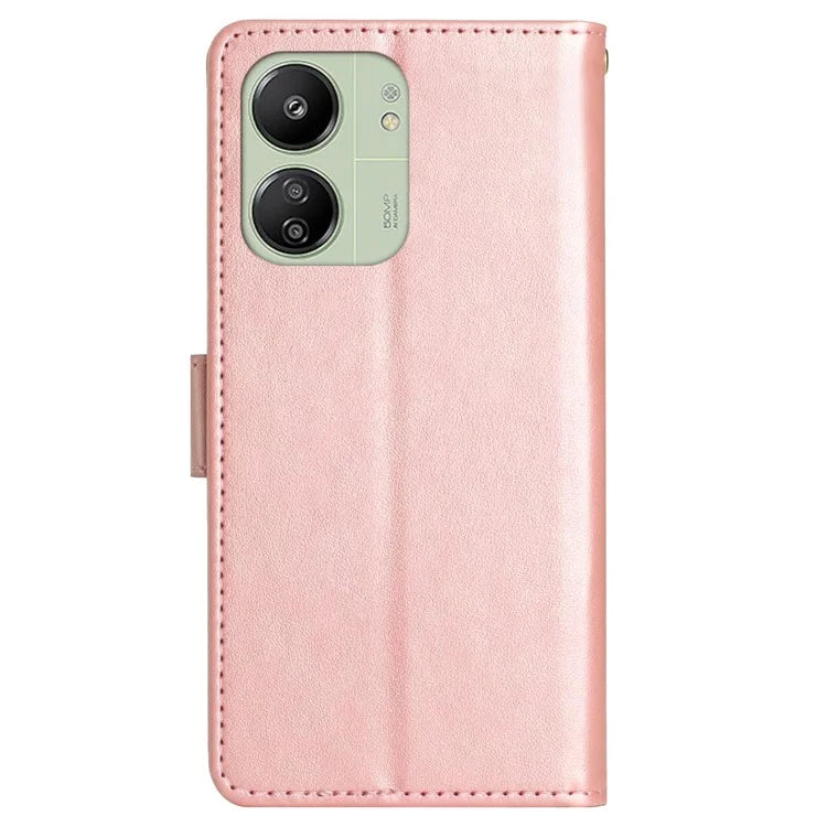 For Xiaomi Redmi 13C 4G / Poco C65 4G Leather Case Butterfly Phone Wallet Cover