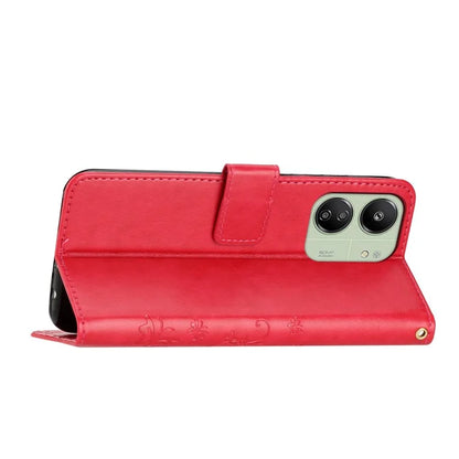 For Xiaomi Redmi 13C 4G / Poco C65 4G Leather Case Butterfly Phone Wallet Cover