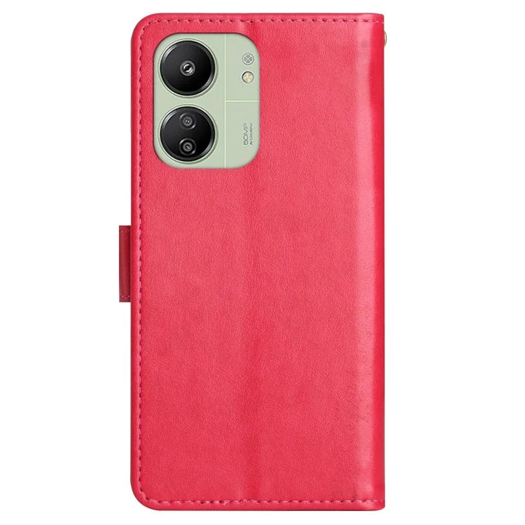 For Xiaomi Redmi 13C 4G / Poco C65 4G Leather Case Butterfly Phone Wallet Cover