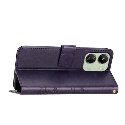 For Xiaomi Redmi 13C 4G / Poco C65 4G Leather Case Butterfly Phone Wallet Cover