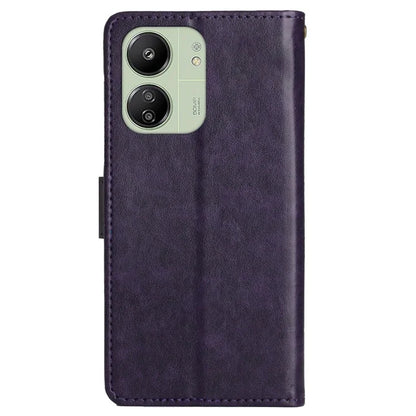 For Xiaomi Redmi 13C 4G / Poco C65 4G Leather Case Butterfly Phone Wallet Cover