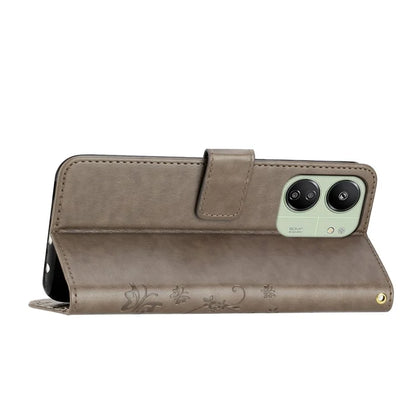 For Xiaomi Redmi 13C 4G / Poco C65 4G Leather Case Butterfly Phone Wallet Cover