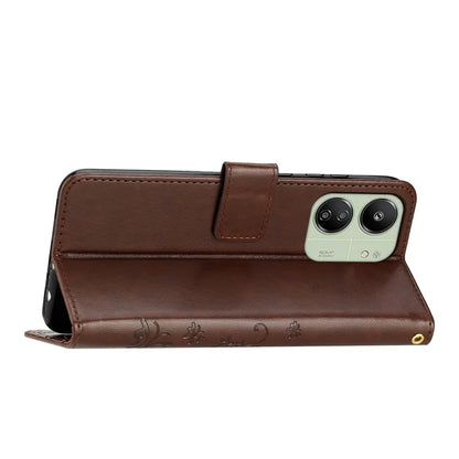 For Xiaomi Redmi 13C 4G / Poco C65 4G Leather Case Butterfly Phone Wallet Cover