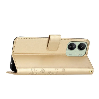 For Xiaomi Redmi 13C 4G / Poco C65 4G Leather Case Butterfly Phone Wallet Cover