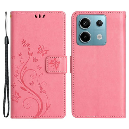 For Xiaomi Redmi Note 13 Pro 5G / Poco X6 5G Case Leather Wallet Cover Butterfly Imprinted