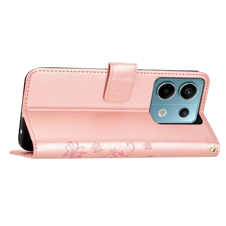 For Xiaomi Redmi Note 13 Pro 5G / Poco X6 5G Case Leather Wallet Cover Butterfly Imprinted