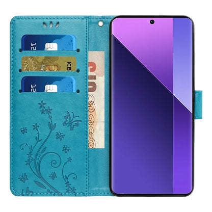 For Xiaomi Redmi Note 13 Pro 5G / Poco X6 5G Case Leather Wallet Cover Butterfly Imprinted