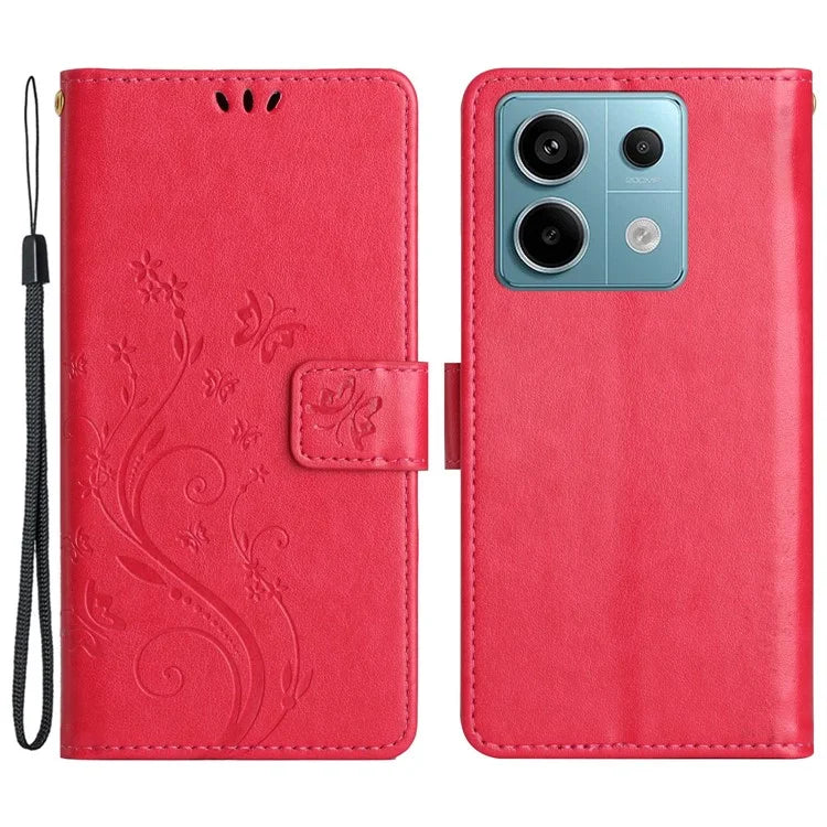 For Xiaomi Redmi Note 13 Pro 5G / Poco X6 5G Case Leather Wallet Cover Butterfly Imprinted