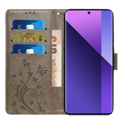 For Xiaomi Redmi Note 13 Pro 5G / Poco X6 5G Case Leather Wallet Cover Butterfly Imprinted