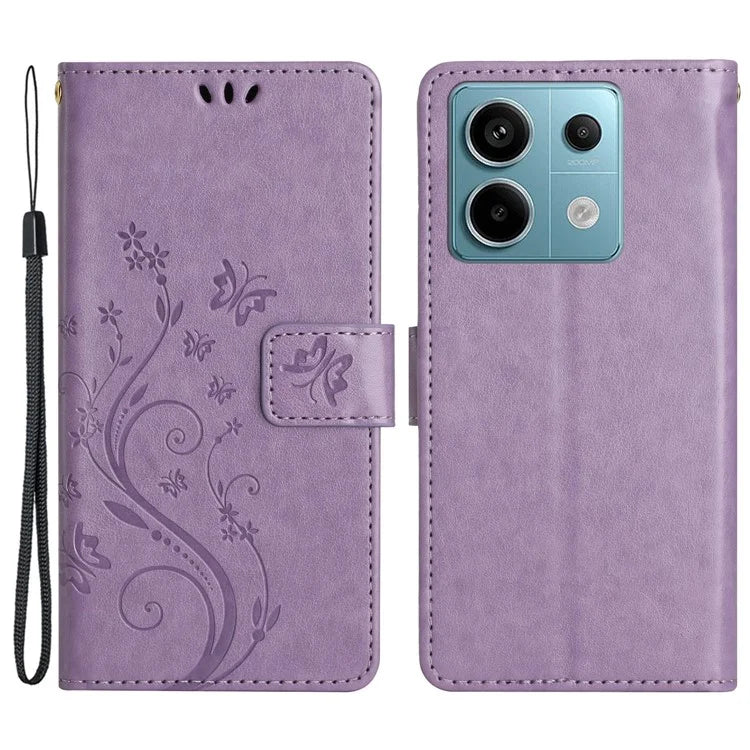 For Xiaomi Redmi Note 13 Pro 5G / Poco X6 5G Case Leather Wallet Cover Butterfly Imprinted