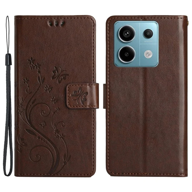 For Xiaomi Redmi Note 13 Pro 5G / Poco X6 5G Case Leather Wallet Cover Butterfly Imprinted