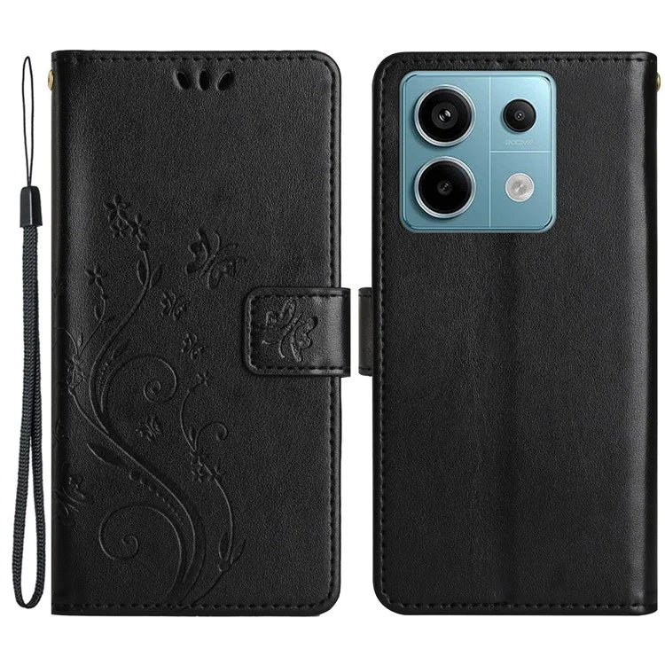 For Xiaomi Redmi Note 13 Pro 5G / Poco X6 5G Case Leather Wallet Cover Butterfly Imprinted