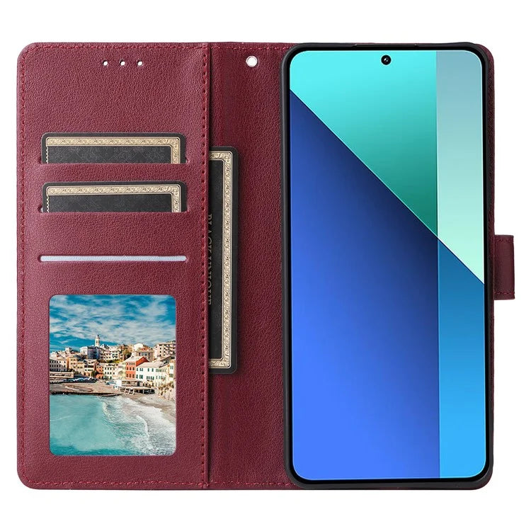 For Xiaomi Redmi Note 13 4G Wallet Case PU Leather Flip Phone Cover with Stand
