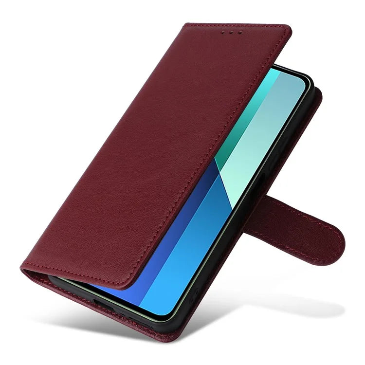 For Xiaomi Redmi Note 13 4G Wallet Case PU Leather Flip Phone Cover with Stand