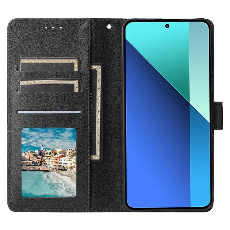 For Xiaomi Redmi Note 13 4G Wallet Case PU Leather Flip Phone Cover with Stand