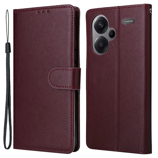 For Xiaomi Redmi Note 13 Pro+ 5G Case PU Leather Stand Phone Cover with 3 Card Slots