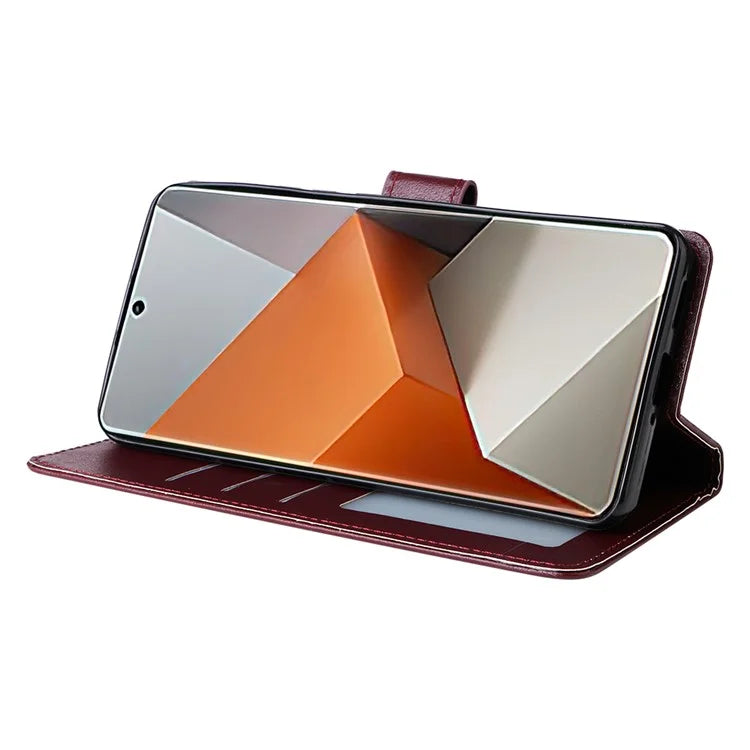 For Xiaomi Redmi Note 13 Pro+ 5G Case PU Leather Stand Phone Cover with 3 Card Slots