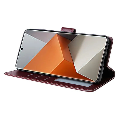 For Xiaomi Redmi Note 13 Pro+ 5G Case PU Leather Stand Phone Cover with 3 Card Slots