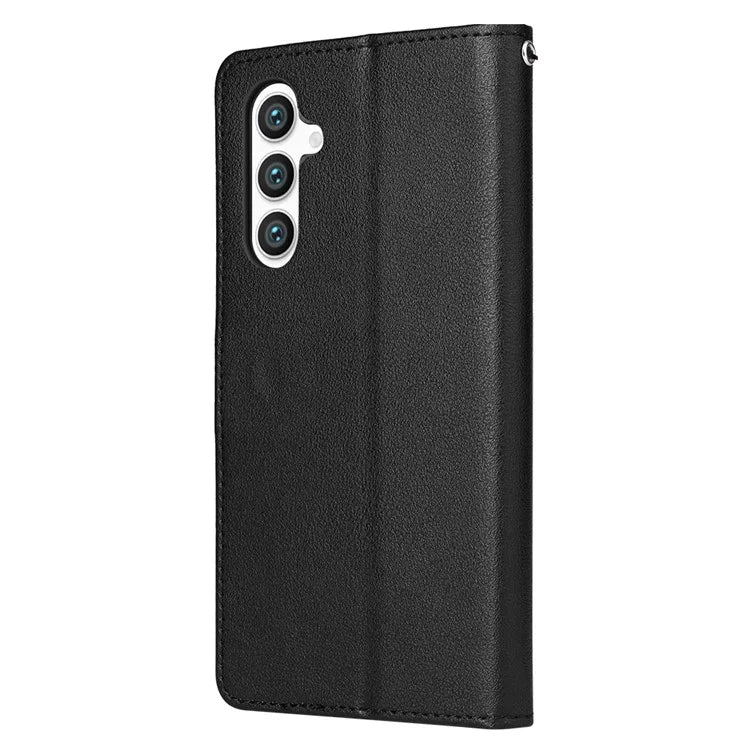 For Samsung Galaxy S24+ Case with Hand Strap PU Leather Phone Cover with Wallet