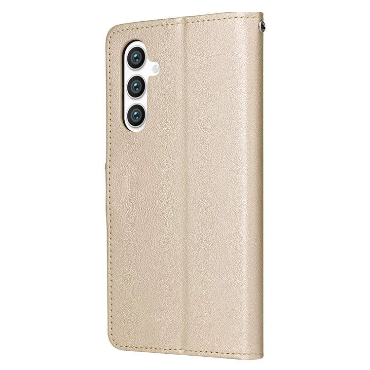 For Samsung Galaxy S24+ Case with Hand Strap PU Leather Phone Cover with Wallet