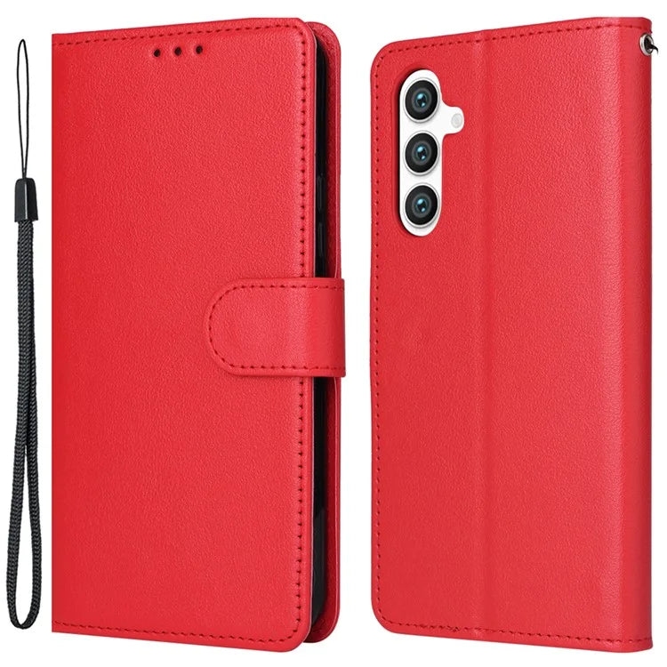 For Samsung Galaxy S24+ Case with Hand Strap PU Leather Phone Cover with Wallet