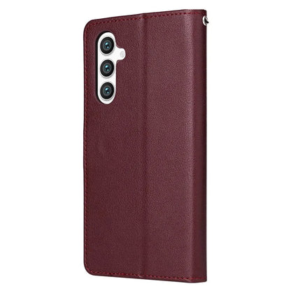 For Samsung Galaxy S24+ Case with Hand Strap PU Leather Phone Cover with Wallet