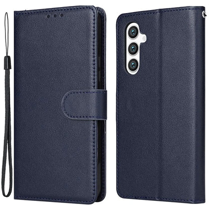 For Samsung Galaxy S24+ Case with Hand Strap PU Leather Phone Cover with Wallet