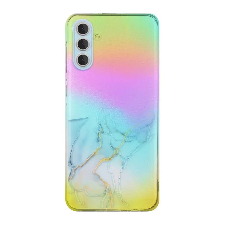 For Samsung Galaxy A35 5G Case Colorful Laser Marble Pattern TPU Phone Cover