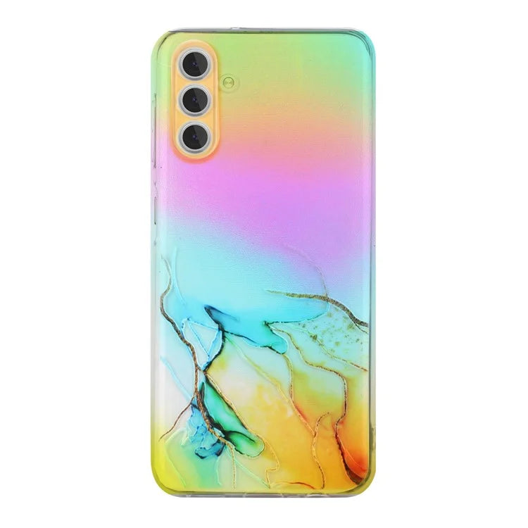 For Samsung Galaxy A35 5G Case Colorful Laser Marble Pattern TPU Phone Cover