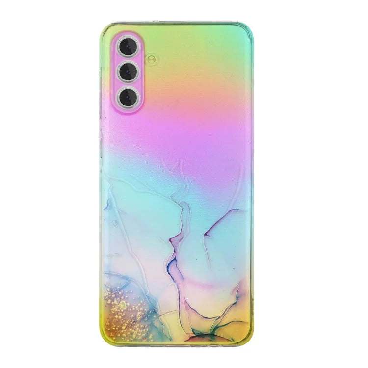 For Samsung Galaxy A35 5G Case Colorful Laser Marble Pattern TPU Phone Cover