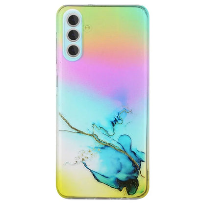 For Samsung Galaxy A55 5G Case Colorful Laser Anti-drop TPU Phone Cover with Marble Pattern