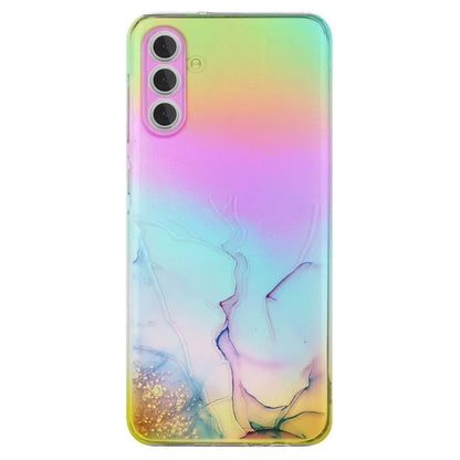 For Samsung Galaxy A55 5G Case Colorful Laser Anti-drop TPU Phone Cover with Marble Pattern