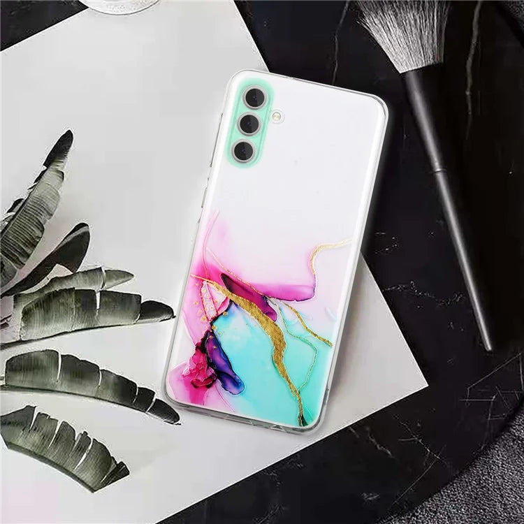 For Samsung Galaxy A25 5G (Global) (161.0 x 76.5 x 8.3mm) Case Anti-fall TPU Marble Pattern Phone Cover