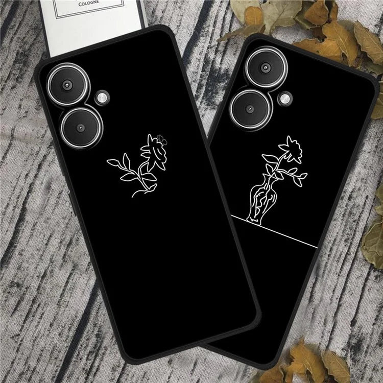 For Xiaomi Redmi 13C 5G / Redmi 13R 5G Case TPU Linear Pattern Printing Back Phone Cover